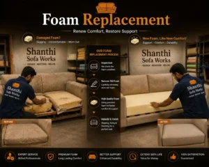 Professional Foam Replacement Services in Bangalore by Shanthi Sofa Works
