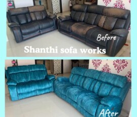 Comfort meets style with our custom recliner sofas 🛋️✨
Expert upholstery & full sofa services in Bangalore
📞 Call: 8073391545 Premium recliner sofa with custom upholstery work by Shanthi Sofa Works in Bangalore